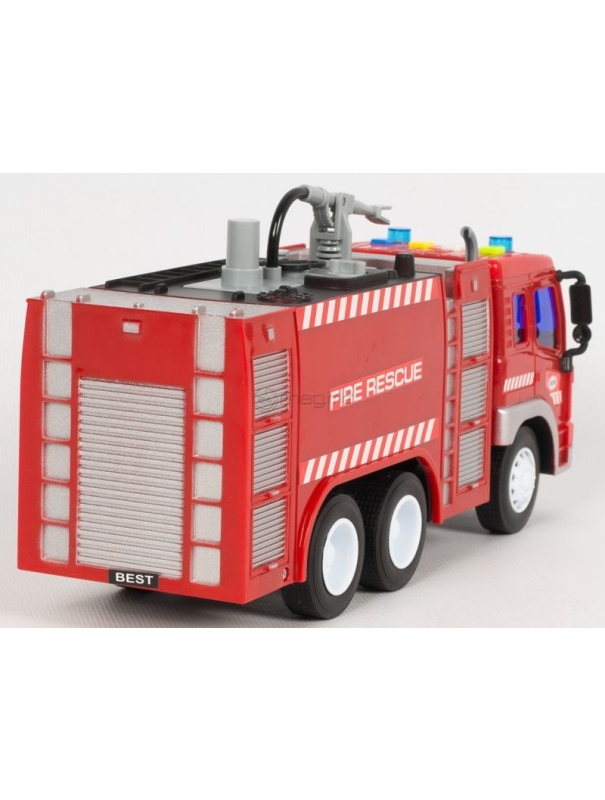 Пластиковая машинка Wenyi 1:16 «Пожарная» 27,5 см. WY351A, инерционная, свет, звук / Красный
