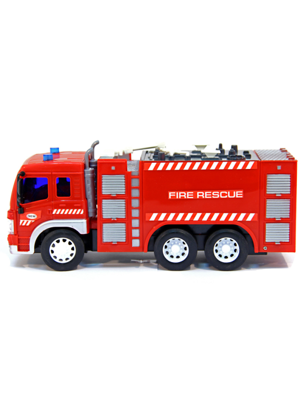 Пластиковая машинка Wenyi 1:16 «Пожарная» 27,5 см. WY351A, инерционная, свет, звук / Красный