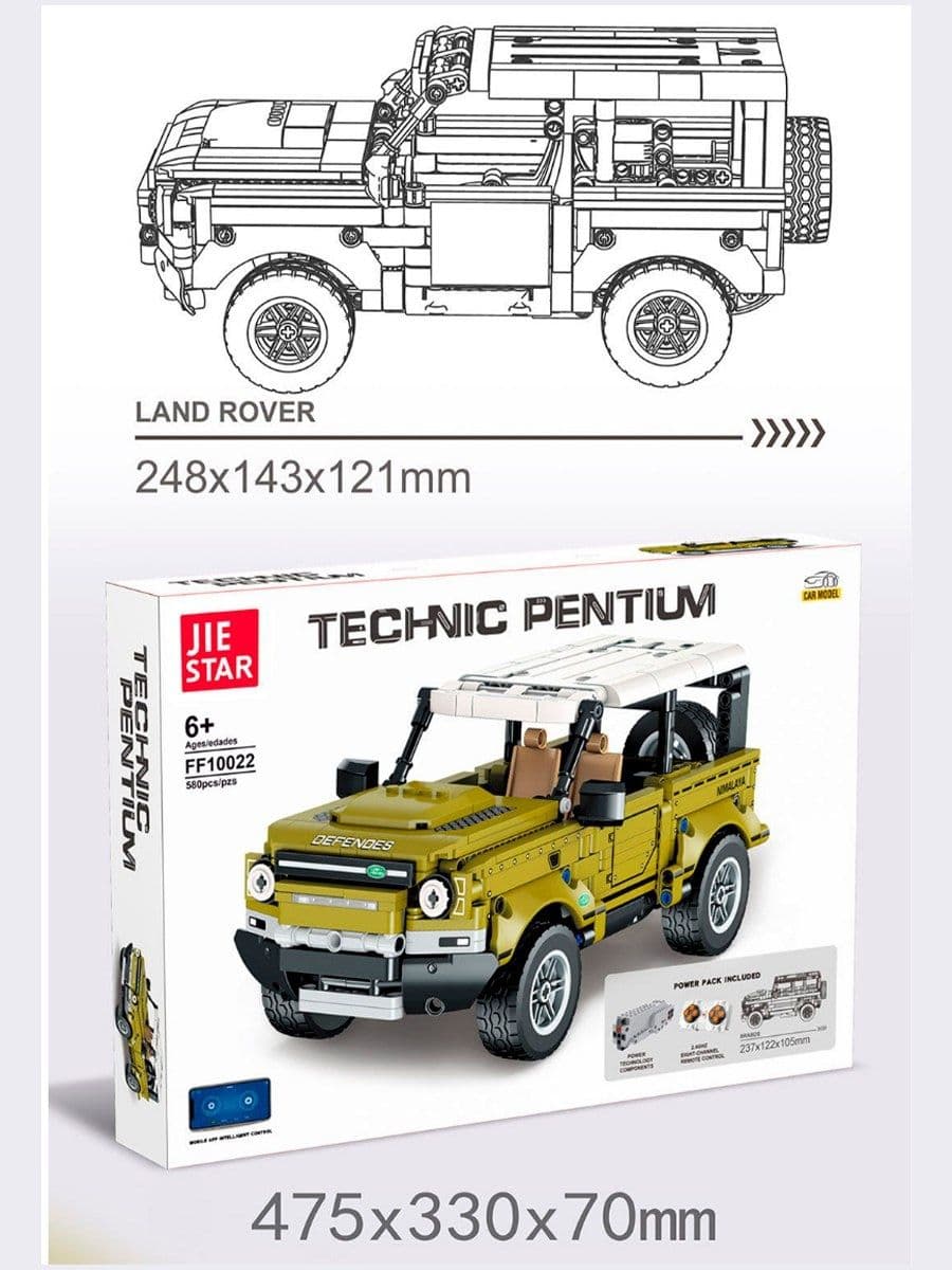 Конструктор радиоуправляемый Jie Star «Land Rover Defender» Technic Pentium, FF10022 / 580 деталей