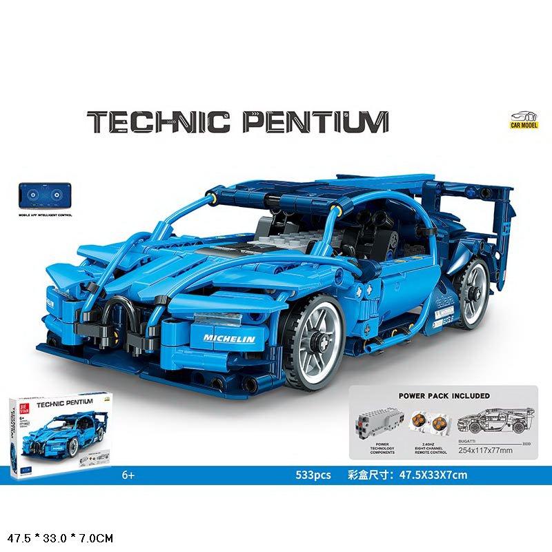 Конструктор радиоуправляемый Jie Star «Bugatti Chiron» Technic Pentium, FF10021 / 533 детали