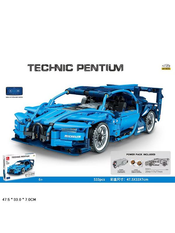 Конструктор радиоуправляемый Jie Star «Bugatti Chiron» Technic Pentium, FF10021 / 533 детали