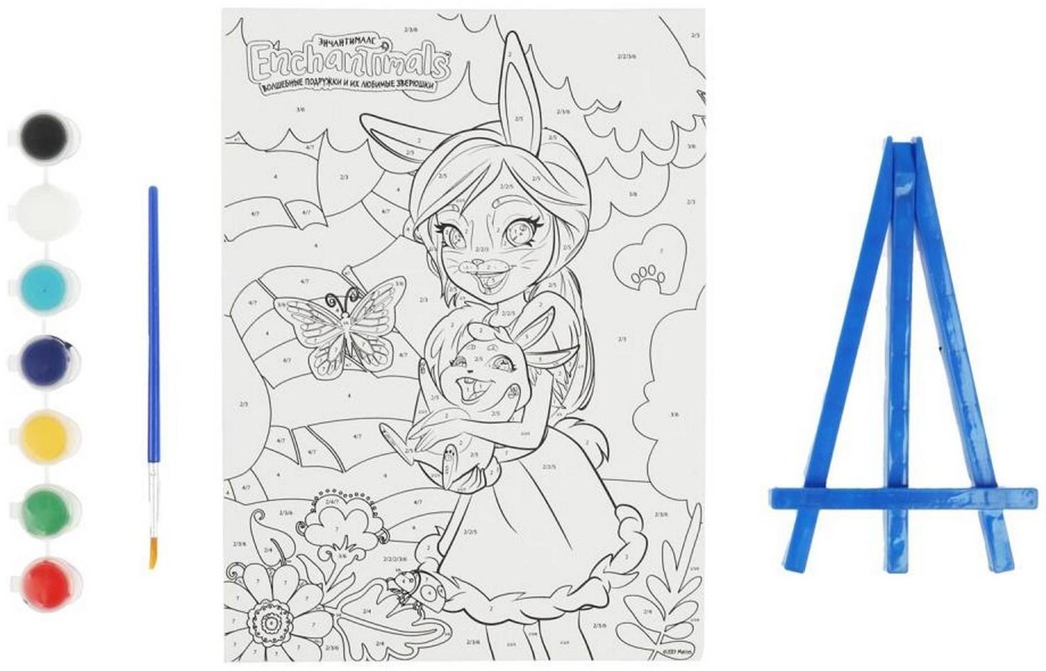 Набор для детского творчества «Энчантималс» роспись холста по номерам, 17 × 23 см