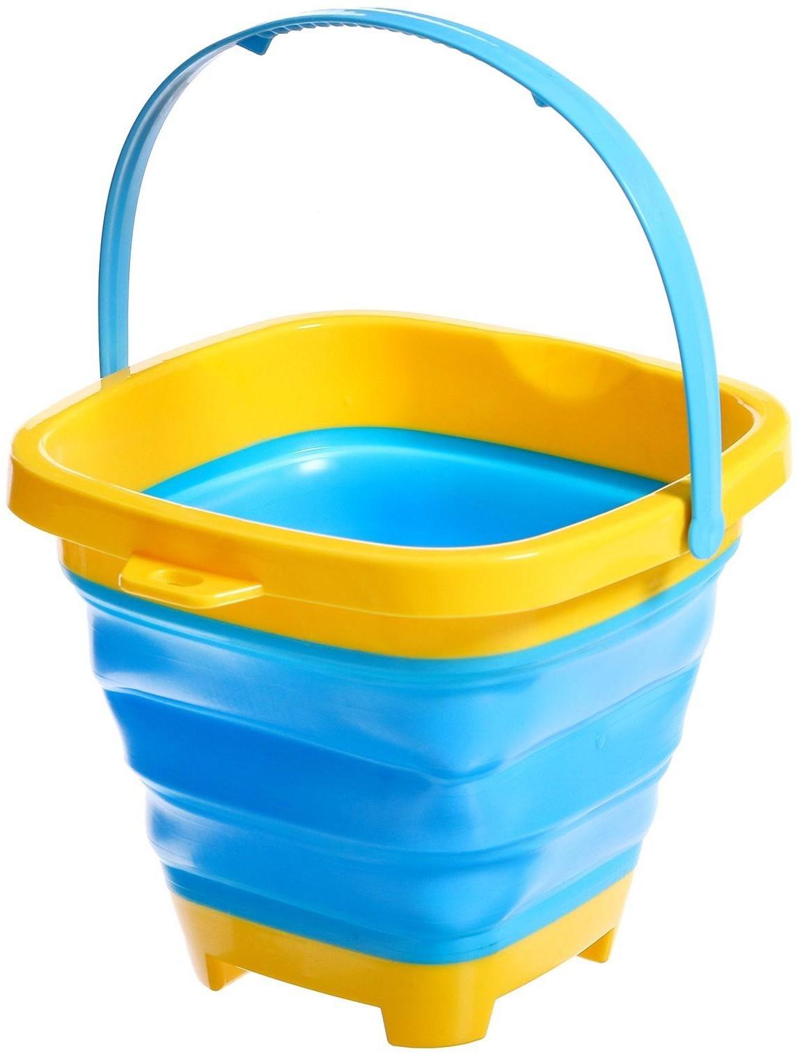 Ведро складное для песочницы, цвет жёлтый