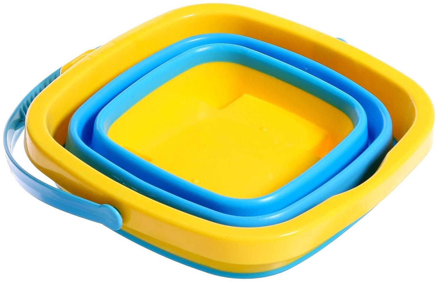 Ведро складное для песочницы, цвет жёлтый