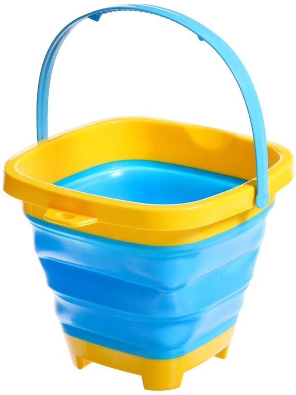 Ведро складное для песочницы, цвет жёлтый