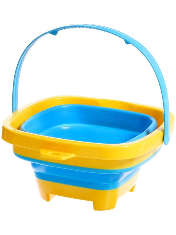 Ведро складное для песочницы, цвет жёлтый
