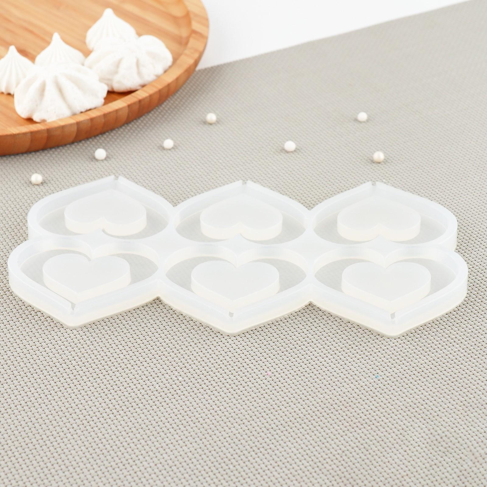 Силиконовый молд для леденцов «Сердце», 6×4,5 см, цвет прозрачный