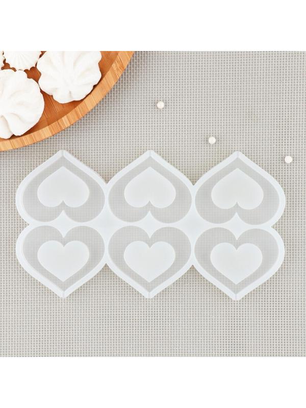 Силиконовый молд для леденцов «Сердце», 6×4,5 см, цвет прозрачный