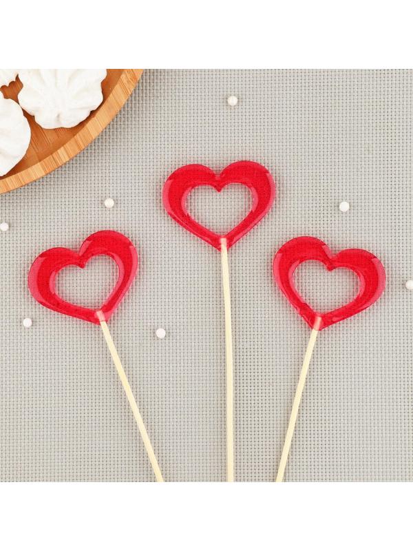 Силиконовый молд для леденцов «Сердце», 6×4,5 см, цвет прозрачный