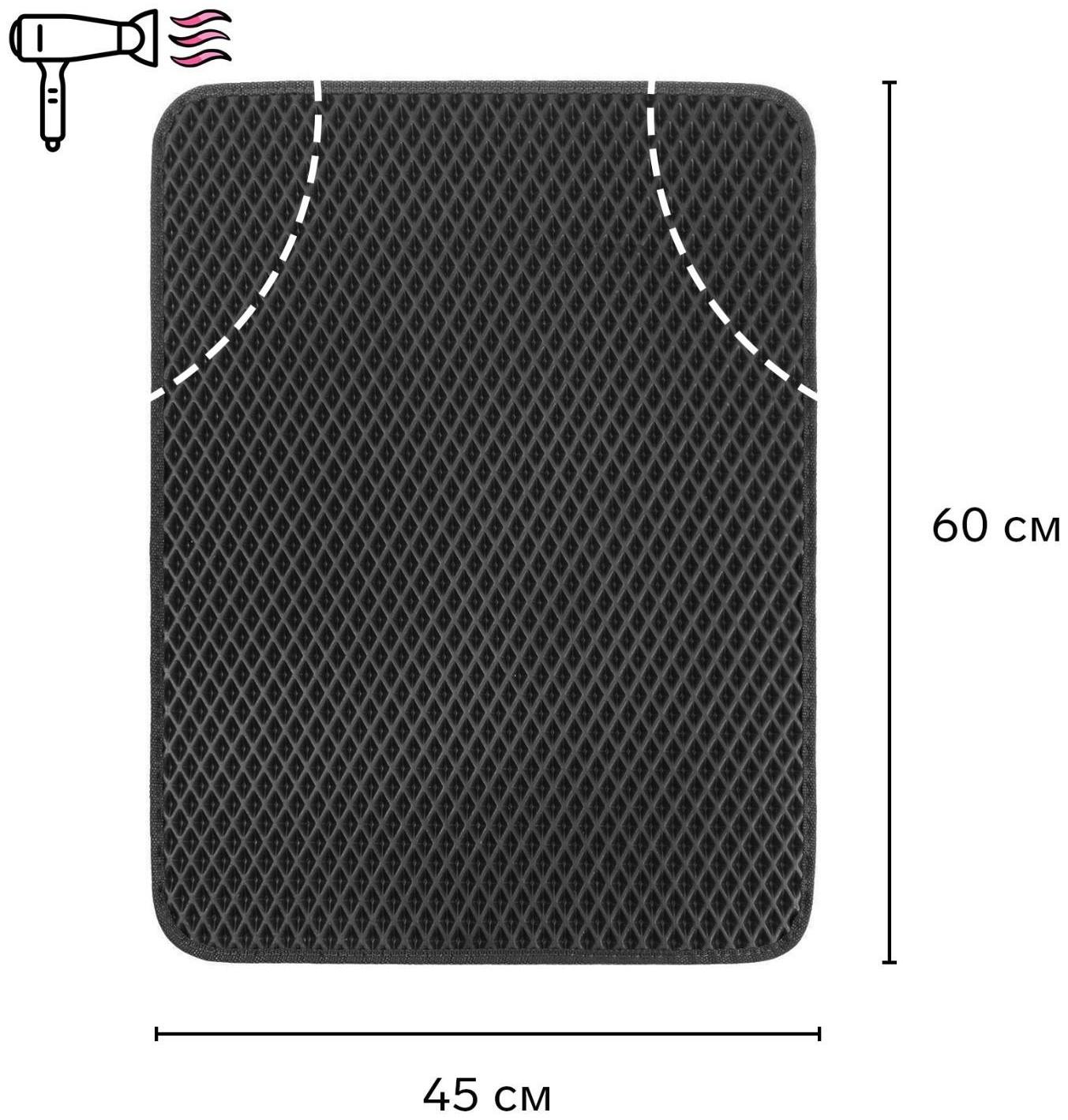 EVA-коврики автомобильные, универсальные, М (малолитражка), окантовка, черные, набор