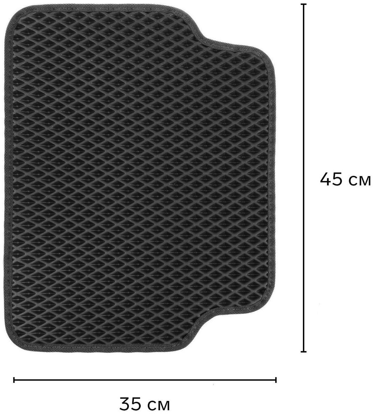 EVA-коврики автомобильные, универсальные, М (малолитражка), окантовка, черные, набор