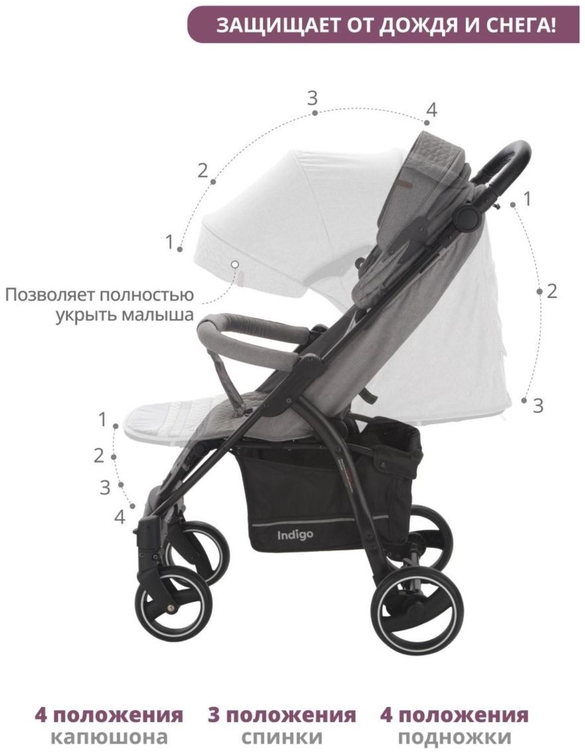 Коляска прогулочная Indigo SIGMA LUX, серый