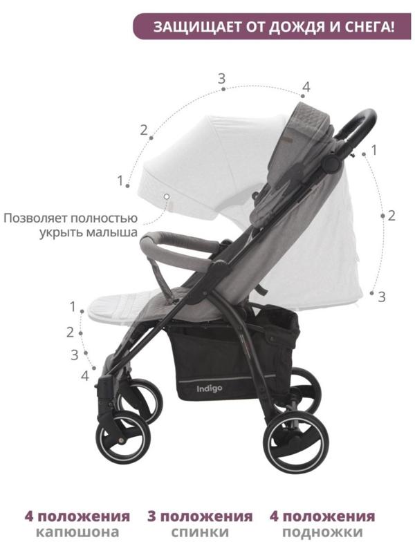 Коляска прогулочная Indigo SIGMA LUX, серый