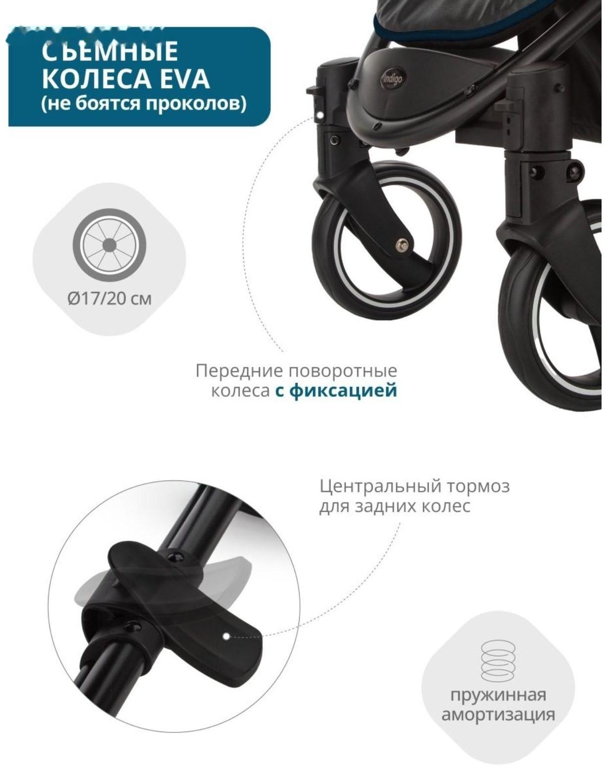 Коляска прогулочная Indigo SIGMA LUX, синий