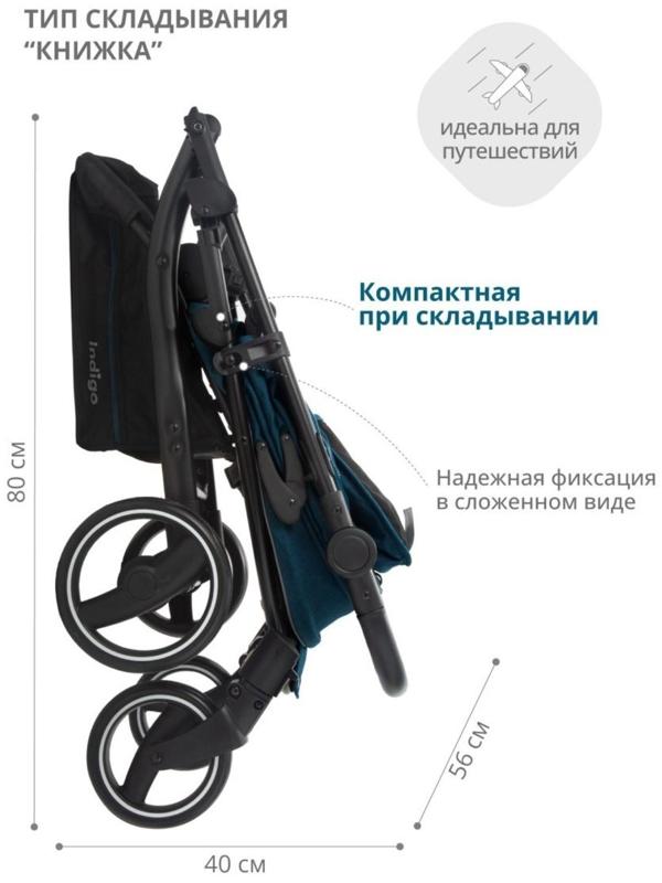 Коляска прогулочная Indigo SIGMA LUX, синий