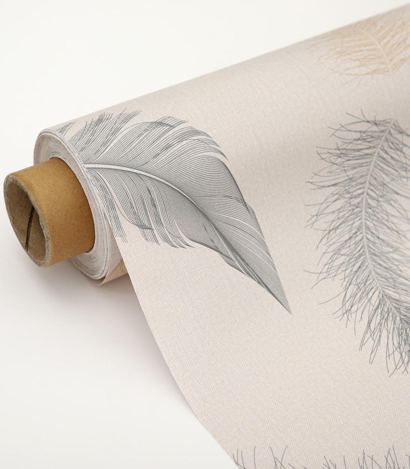 Клеенка столовая на ткани «Перья», рулон 20 метров, ширина 137 см