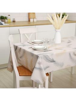 Клеенка столовая на ткани «Перья», рулон 20 метров, ширина 137 см