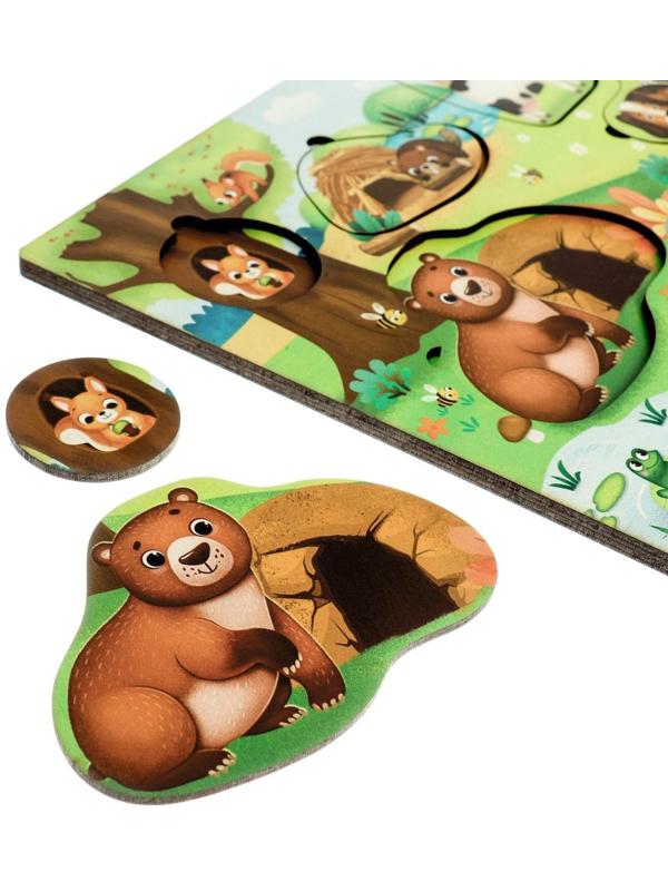 Пазл деревянный с чипом «Где чей дом??»