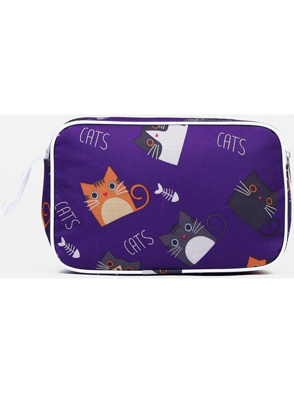 Косметичка на молнии, цвет сиреневый