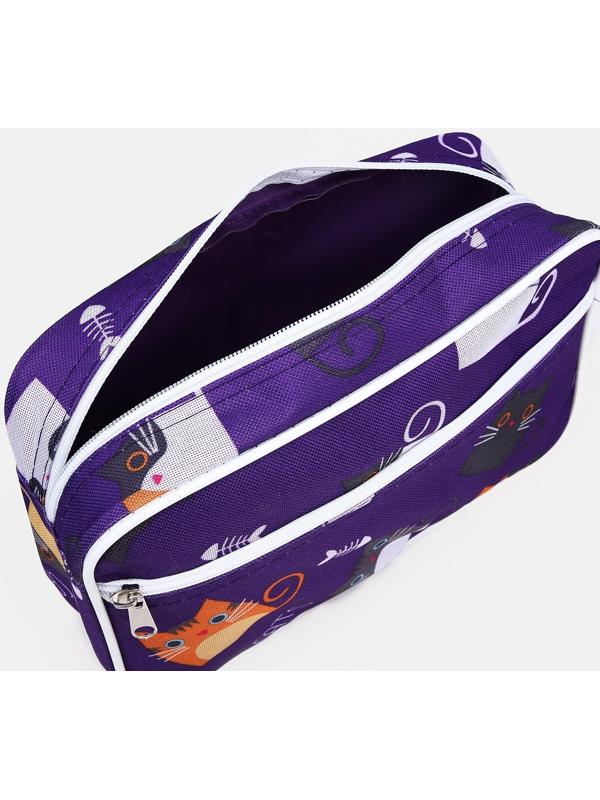Косметичка на молнии, цвет сиреневый