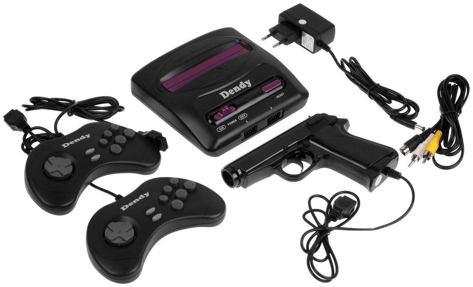 Игровая приставка Dendy, 8-bit, 260 игр, 2 геймпада, световой пистолет