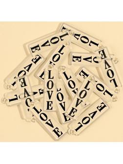 Фурнитура для бижутерии «LOVE», 1 х 3,4 см, 15 штук