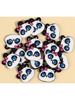 Фурнитура для бижутерии «Панда», 1.5 х 1.5 см, с подвесом, 15 штук