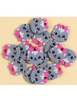 Фурнитура для бижутерии «Кошка», 1.5 х 1.6 см, с подвесом, 15 штук