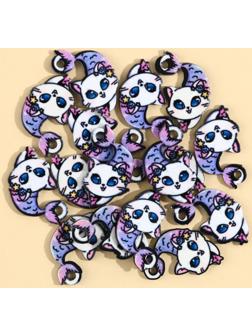 Фурнитура для бижутерии «Кот русал», 1.6 х 2 см, с подвесом, 15 штук