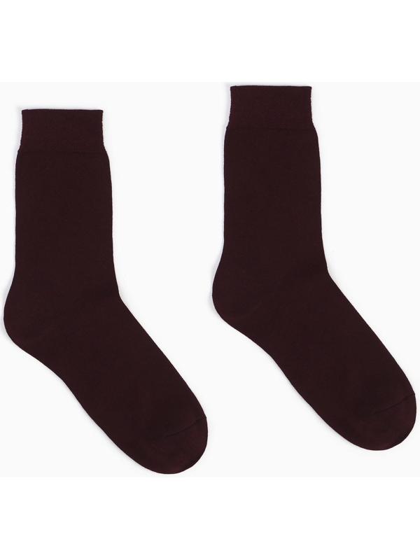 Носки мужские, цвет бордовый, размер 27