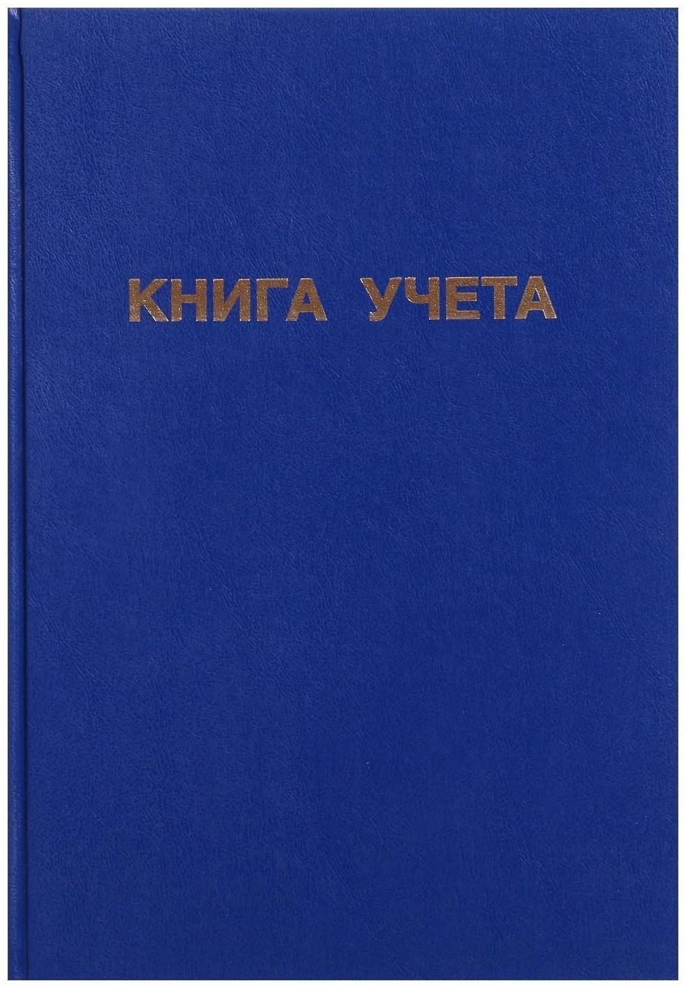 Книга учета, 192 листа, обложка бумвинил, блок ГАЗЕТНЫЙ, клетка, цвет синий