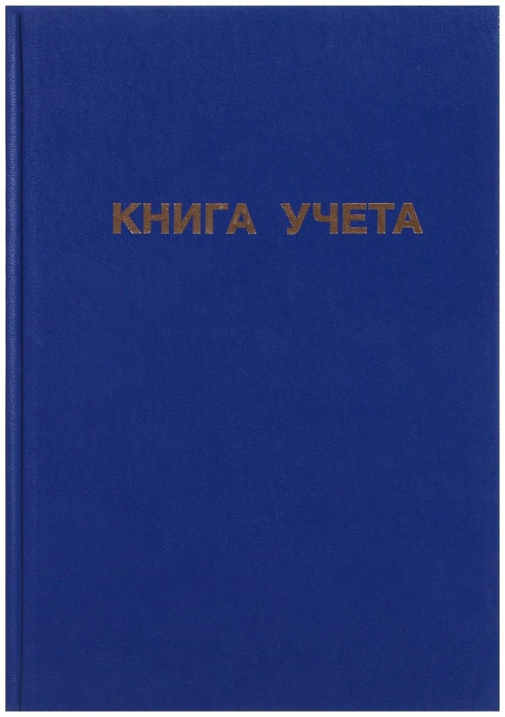 Книга учета, 96 листов, обложка бумвинил, блок ОФСЕТ, линия, цвет синий