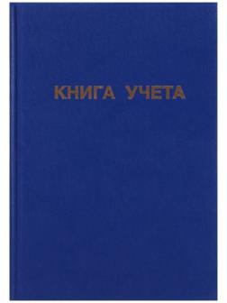 Книга учета, 96 листов, обложка бумвинил, блок ОФСЕТ, линия, цвет синий