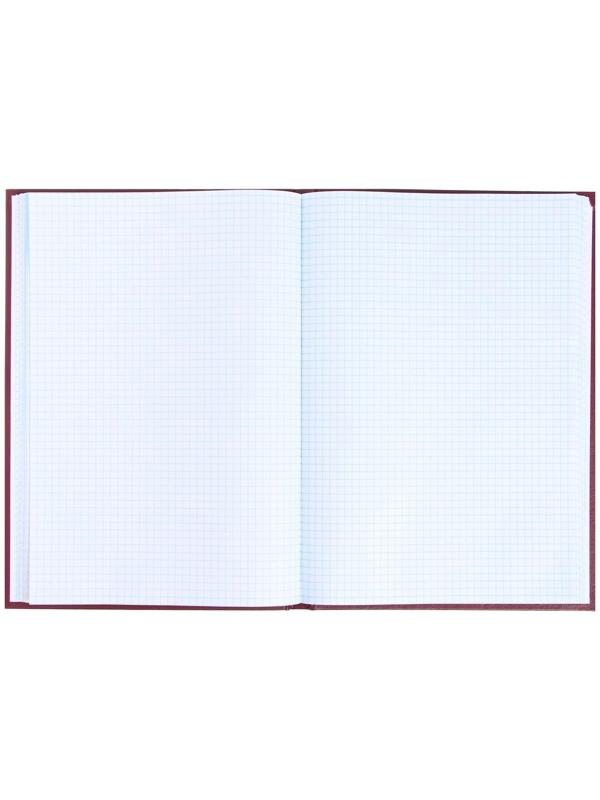Книга учета, 96 листов, обложка бумвинил, блок ОФСЕТ, клетка, цвет бордовый