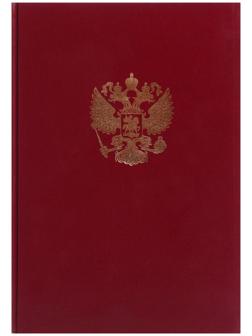 Книга учета, 96 листов, обложка бумвинил, блок ОФСЕТ, клетка, цвет бордовый, ГЕРБ (тиснение золотой фольгой)