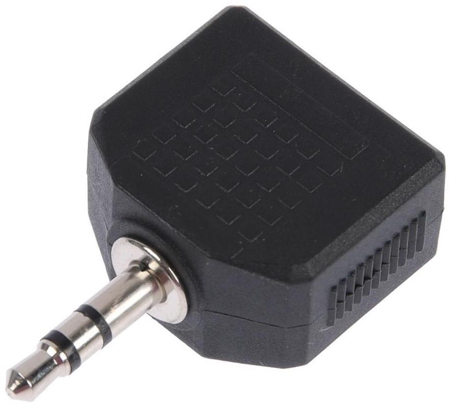Переходник REXANT, Jack 3.5 (m) - 2xJack 3.5 (f), стерео, пластик, черный