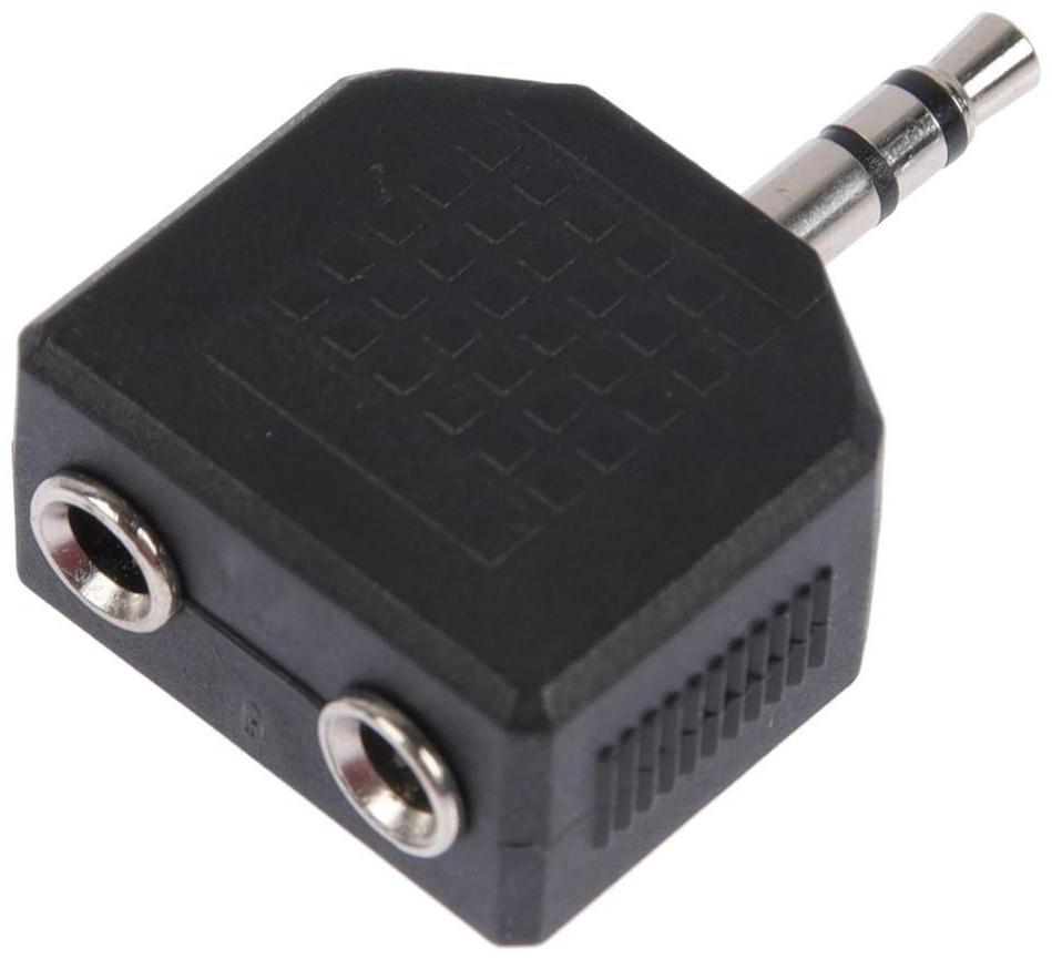 Переходник REXANT, Jack 3.5 (m) - 2xJack 3.5 (f), стерео, пластик, черный