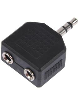 Переходник REXANT, Jack 3.5 (m) - 2xJack 3.5 (f), стерео, пластик, черный