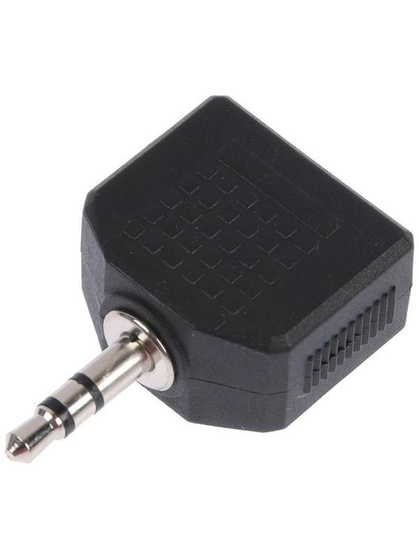 Переходник REXANT, Jack 3.5 (m) - 2xJack 3.5 (f), стерео, пластик, черный