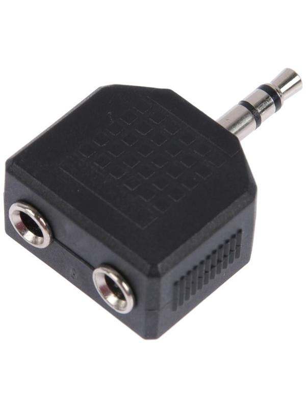 Переходник REXANT, Jack 3.5 (m) - 2xJack 3.5 (f), стерео, пластик, черный