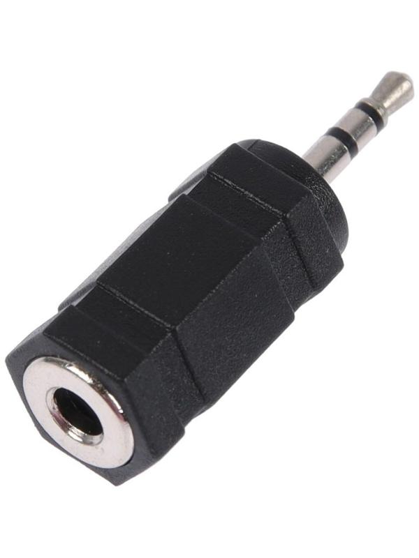 Переходник REXANT, 2.5 мм (m) - 3.5 мм (f), стерео, пластик, черный