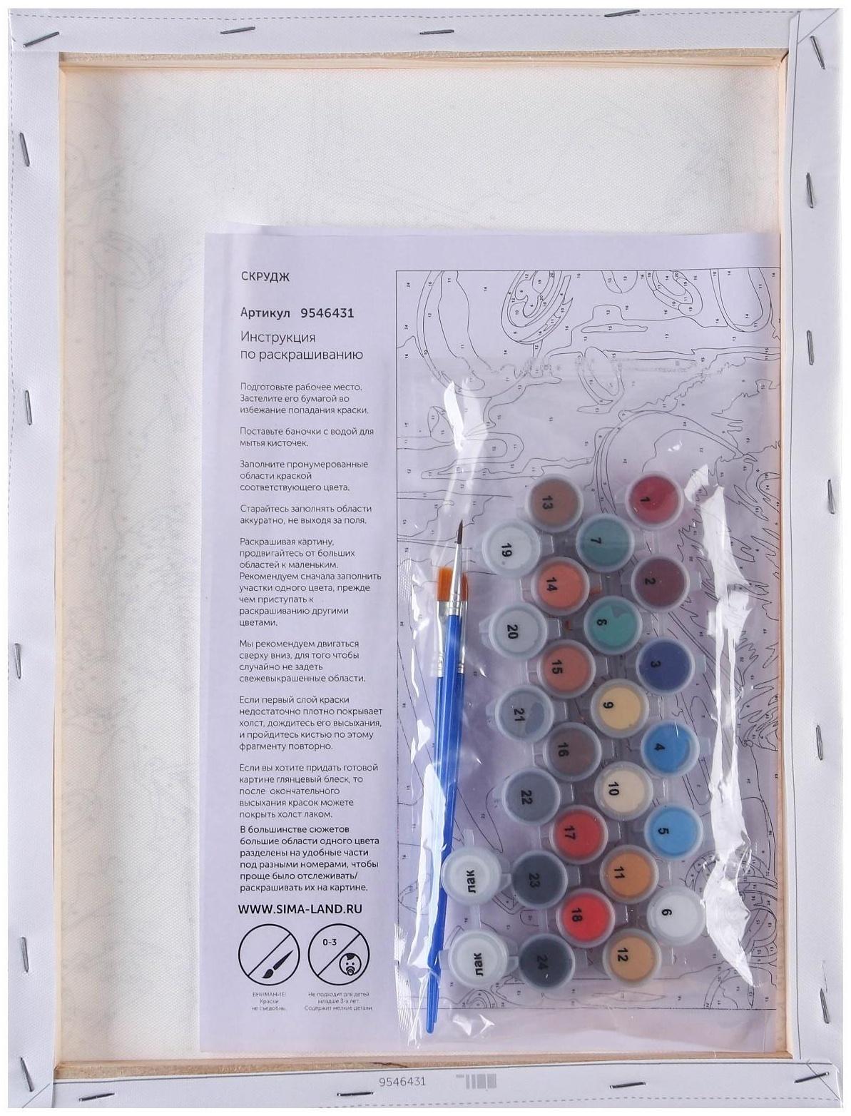 Картина по номерам в плёнке, Скрудж 30х40 см