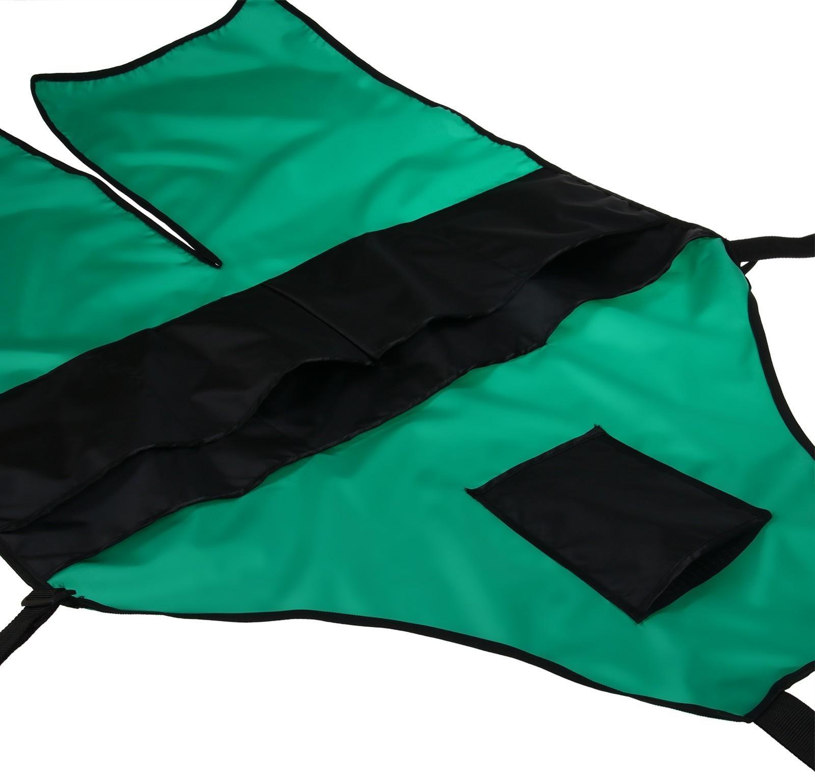 Фартук садовый, 8 карманов, зелёно-чёрный