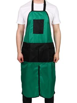 Фартук садовый, 8 карманов, зелёно-чёрный