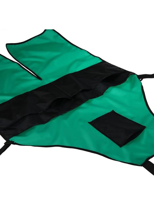 Фартук садовый, 8 карманов, зелёно-чёрный