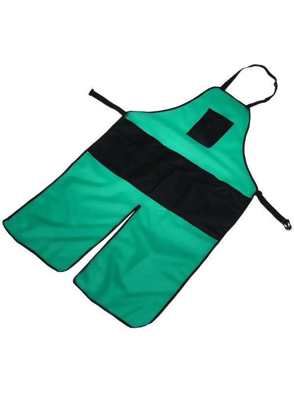 Фартук садовый, 8 карманов, зелёно-чёрный