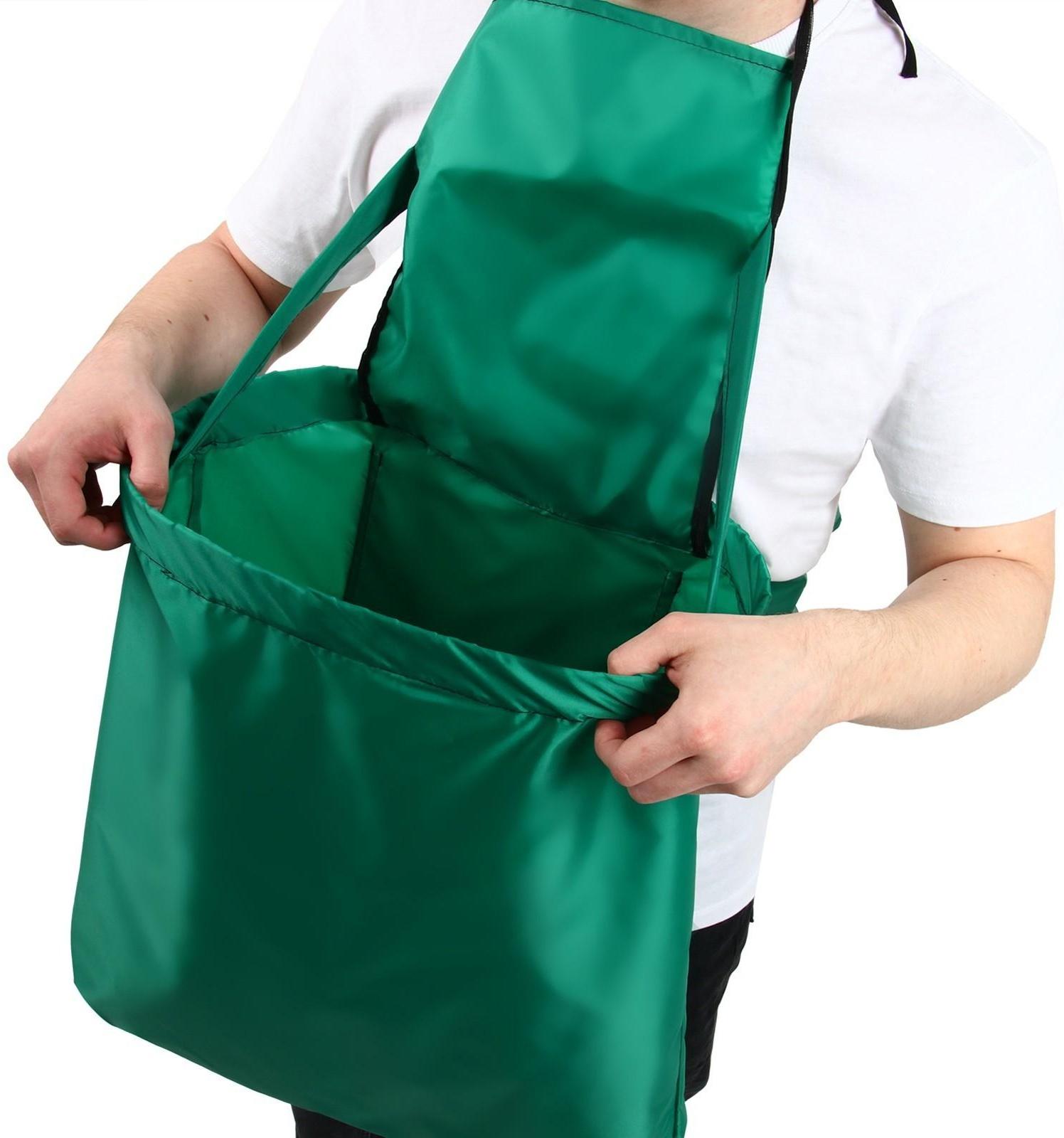 Фартук для сбора урожая, один карман на молнии, зелёный, «Кенгуру»