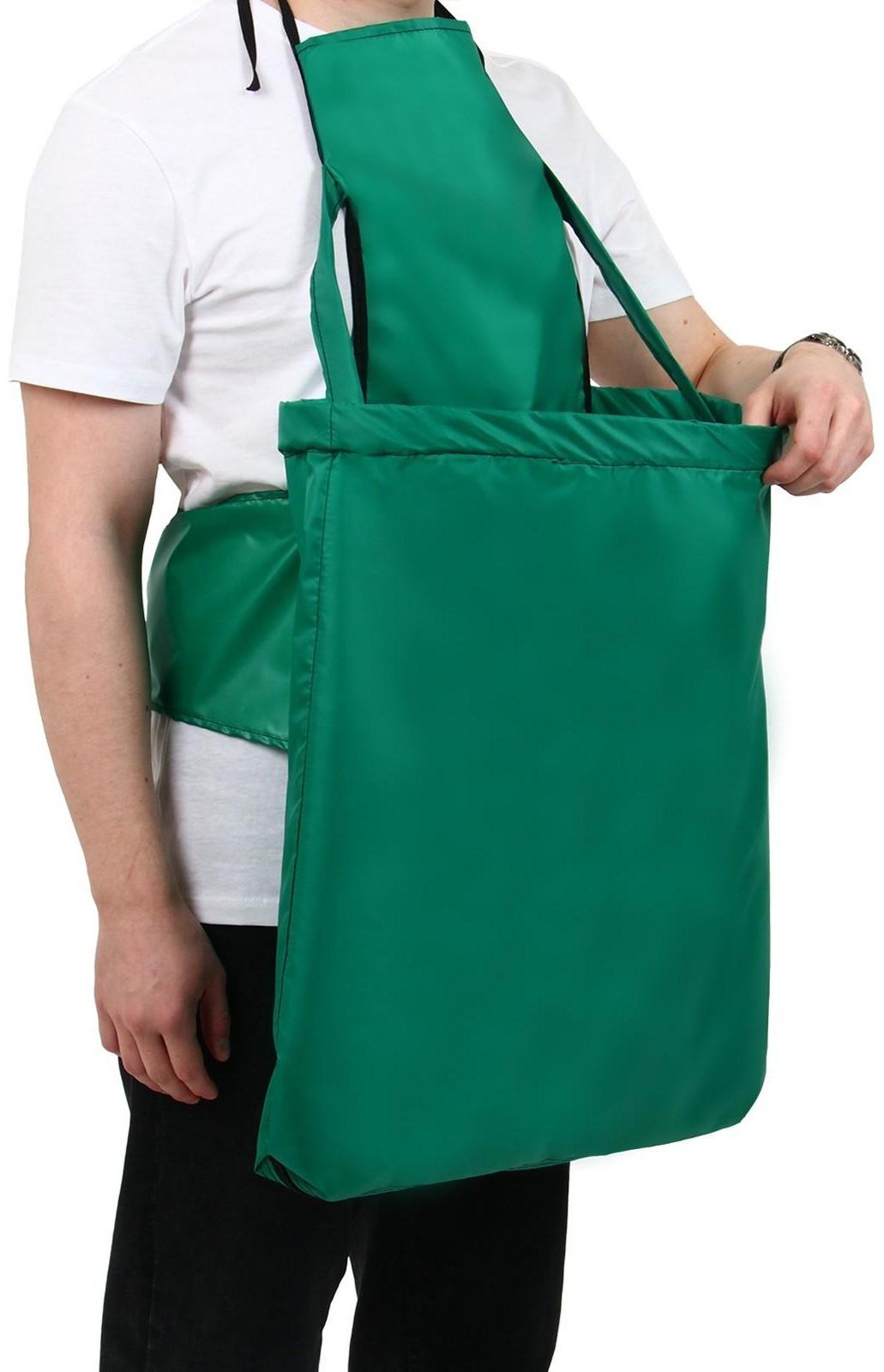 Фартук для сбора урожая, один карман на молнии, зелёный, «Кенгуру»