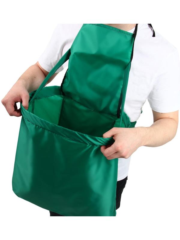 Фартук для сбора урожая, один карман на молнии, зелёный, «Кенгуру»