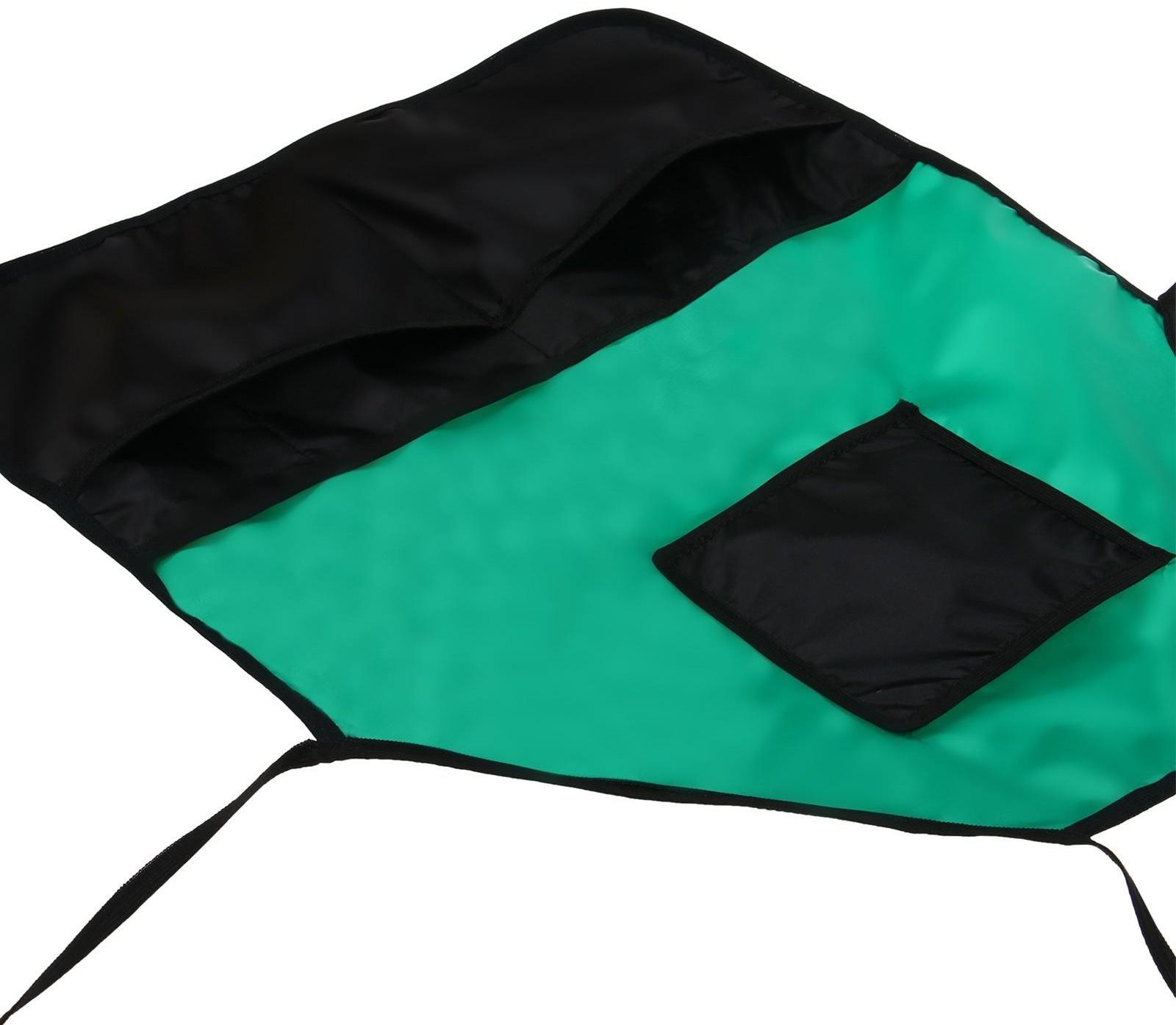 Фартук, шесть карманов, зелёно-чёрный, «Флористо»